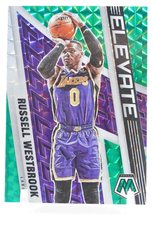 2021-22 Panini Mosaic Elevate Mosaic Green #22 Russell Westbrook